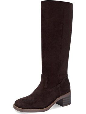 Stylish Women's Knee High Boots - Square Toe, Comfortable Block Heel, Wide Calf